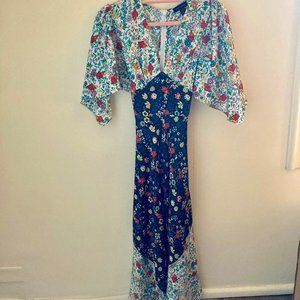 Topshop Idol Floral Mixed Print Flutter Sleeve Dress